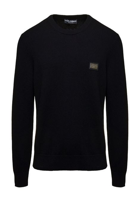 maglia nera DG Essentials in lana vergine e cachemere DOLCE & GABBANA | GXO39T-JEMQ4N0000